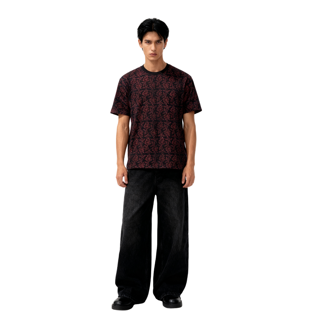 Midnight bloom Tee (Block Printing Tee)