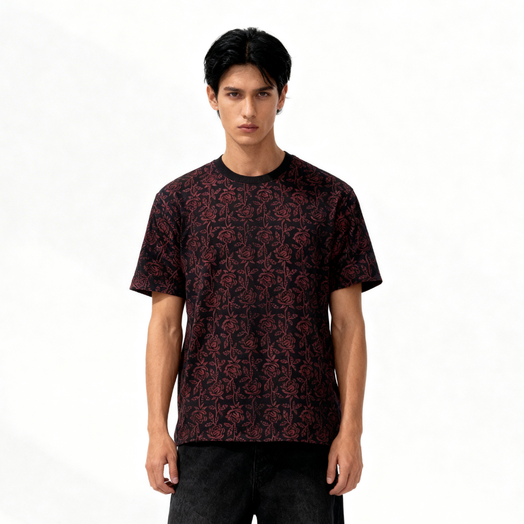 Midnight bloom Tee (Block Printing Tee)