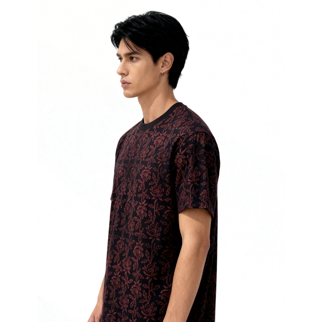 Midnight bloom Tee (Block Printing Tee)