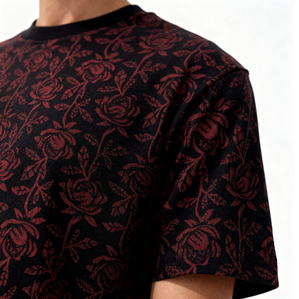Midnight bloom Tee (Block Printing Tee)
