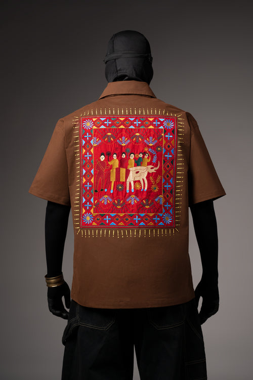 Brown Hand Paint Shirt